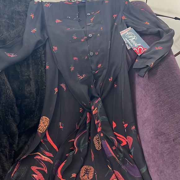 NWT! RARE Phool Sheer Multi Black Kimono / Tunic. Size Small - Picture 3 of 5